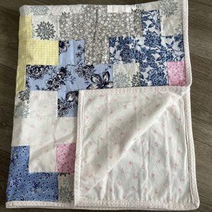 Patchwork Flannel Blanket Handmade Crib Baby Toddler Girls 35x38